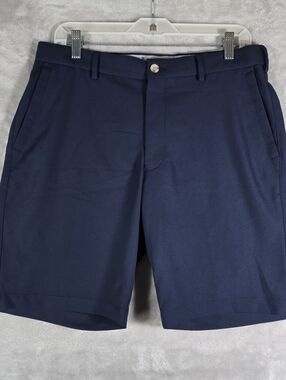 Peter Millar Salem Shorts Mens Size 32 Navy Blue Performance Golf Crown Sport 9”